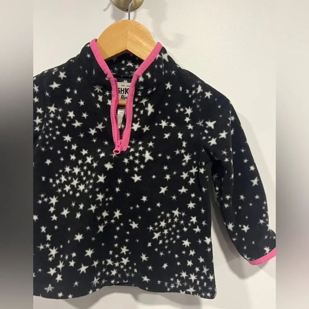 Oshkosh Black & Pink Star Fleece Pullover